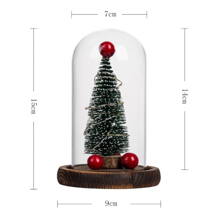 Creative LED Christmas Tree Glass Cover Home Decor Lights