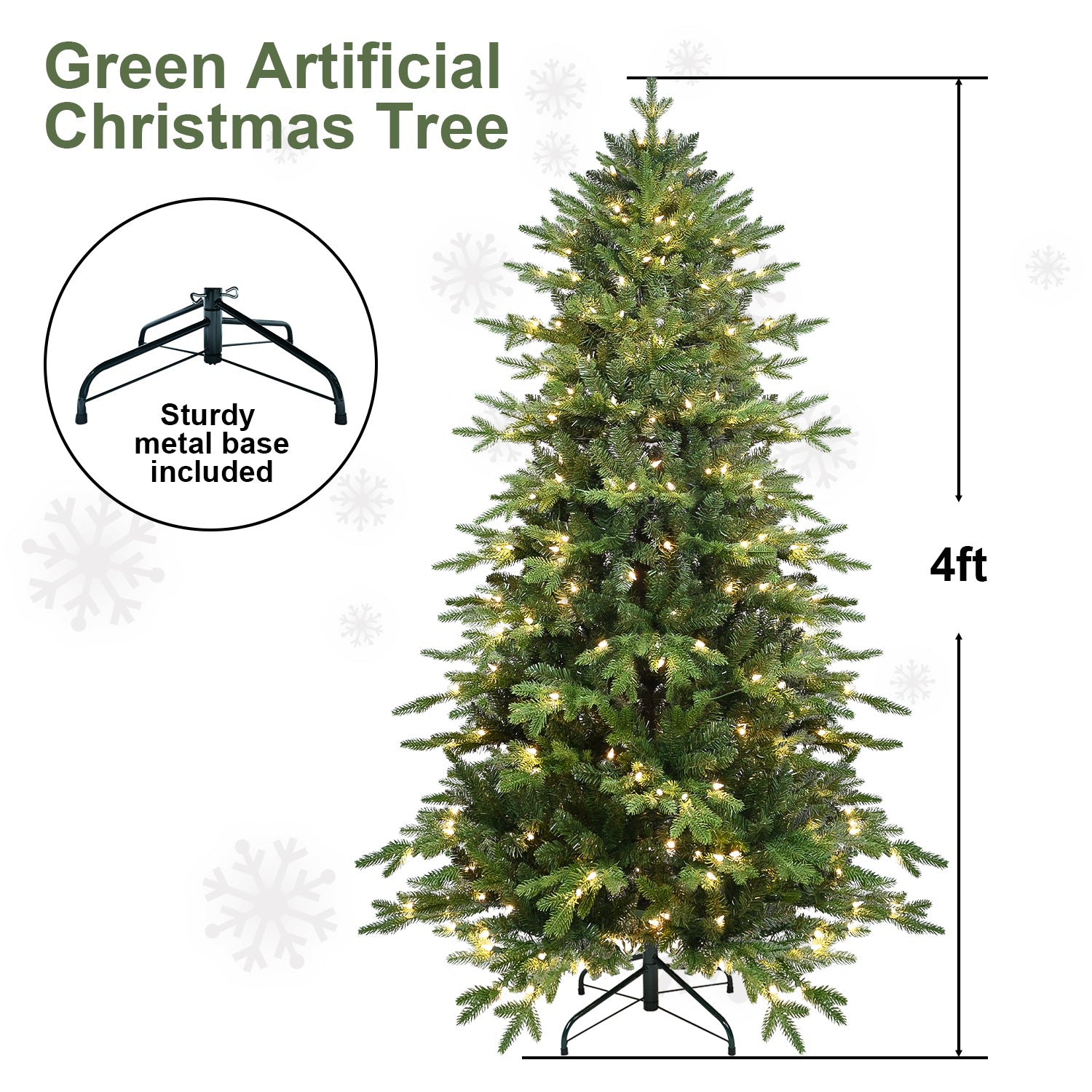 "Versatile PVC/PE Christmas Tree with Built-in UL Lights"