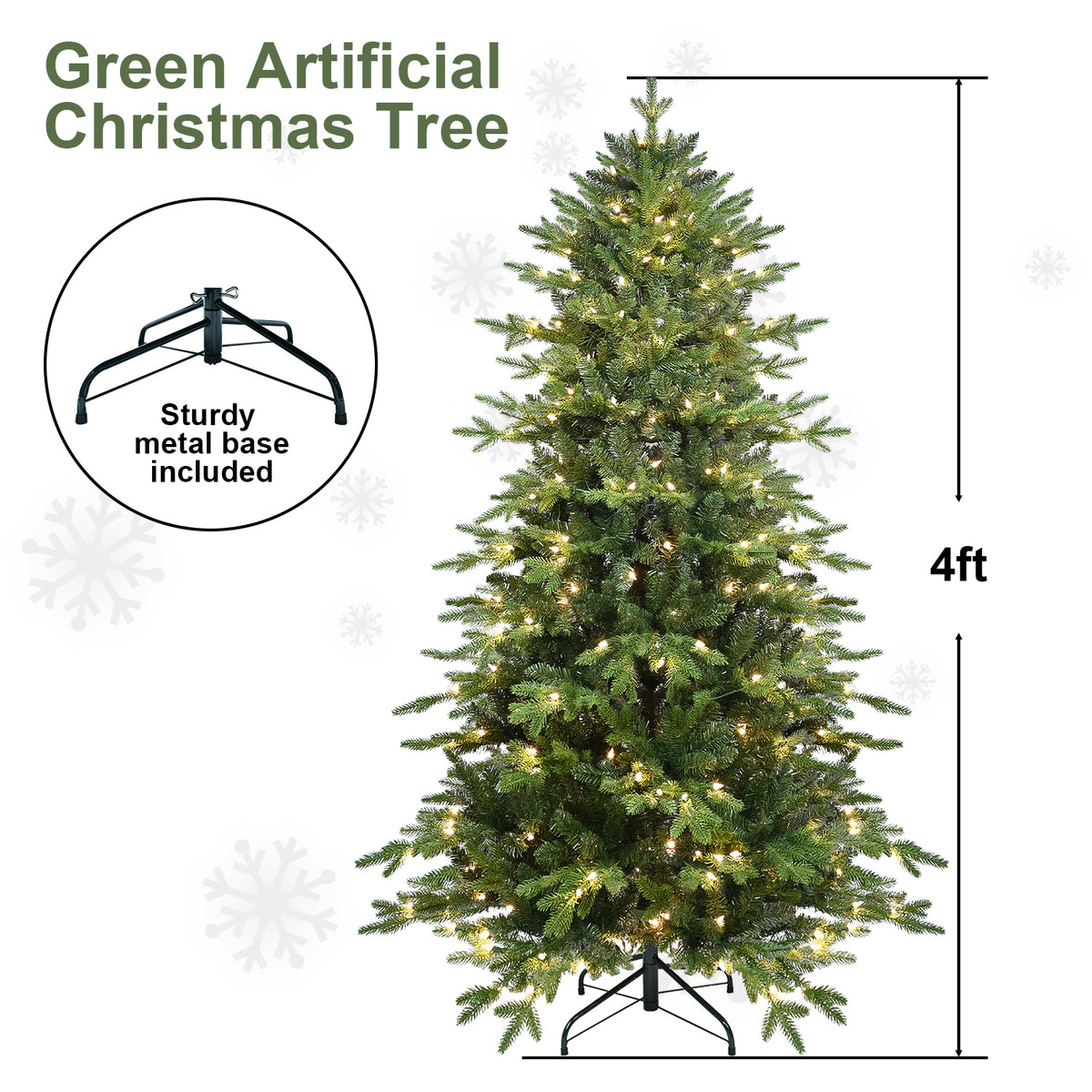 "Versatile PVC/PE Christmas Tree with Built-in UL Lights"