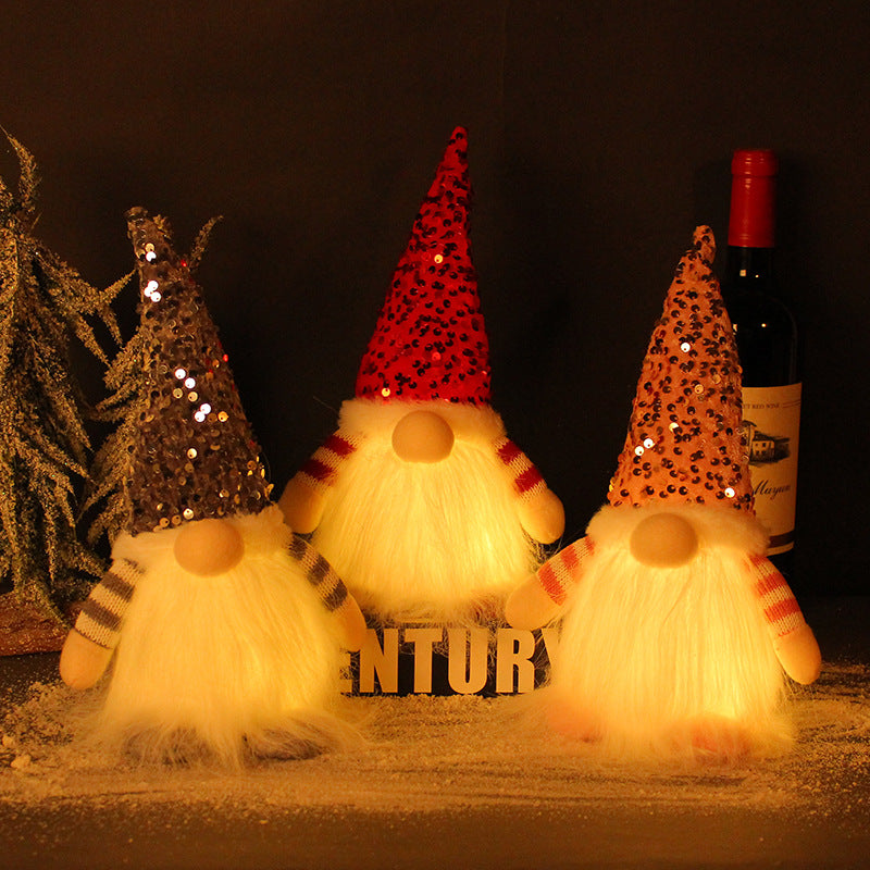 Christmas Rudolph Sequin Ornaments with Lights - 30cm