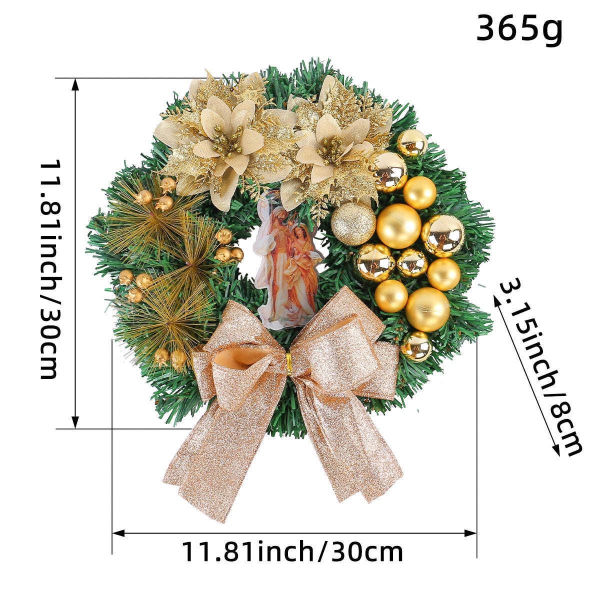 Festive Christmas Light Wreath for Door and Window Decor