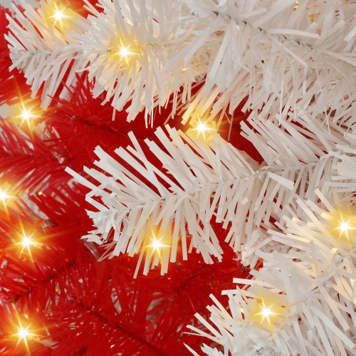 6ft LED-Lit Candy Cane Christmas Tree with 900 Branches