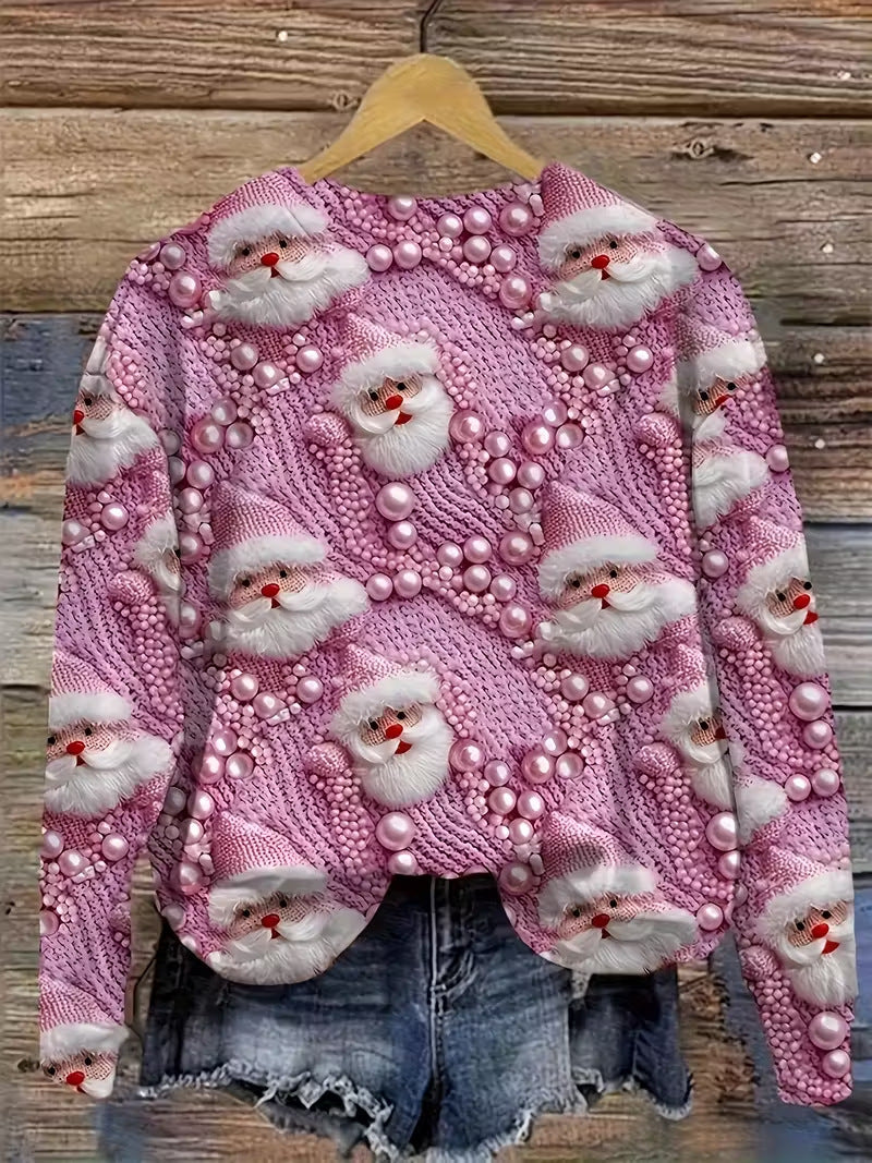 Women's 3D Christmas Pattern Pullover Sweatshirt - Sizes S-XXXL
