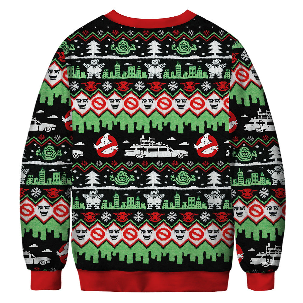 Youthful Christmas Print Sweater - Trendy Street Style