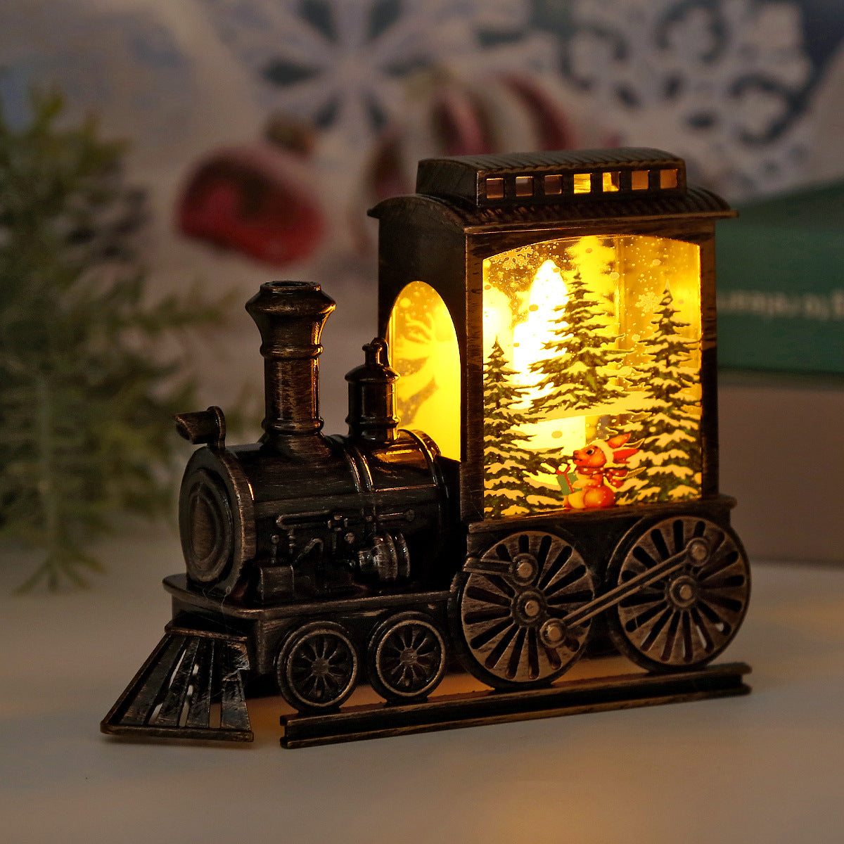 Festive Retro Train LED Night Light Decoration, 8 Colors