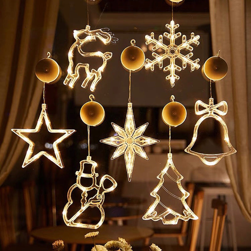 Christmas LED Suction Cup Lights - Santa, Elk & Snowman
