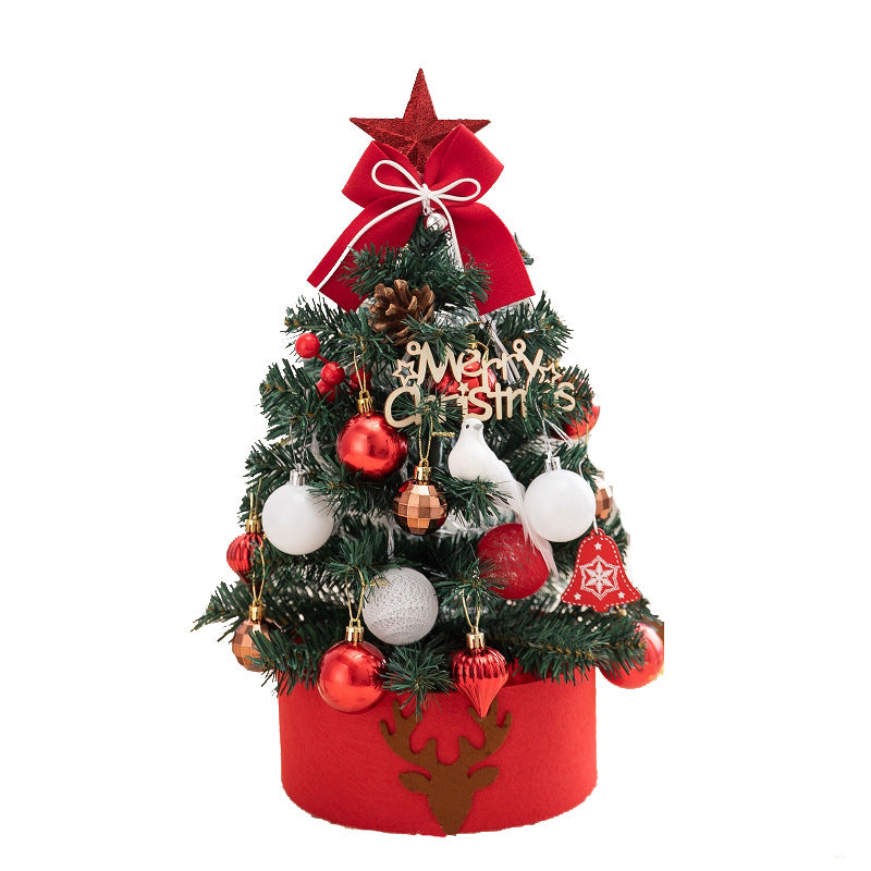 Desktop PVC Christmas Tree - Red & White, 45cm/60cm Height