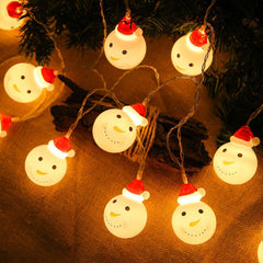 Festive LED Christmas Lights - Snowman & Santa Designs