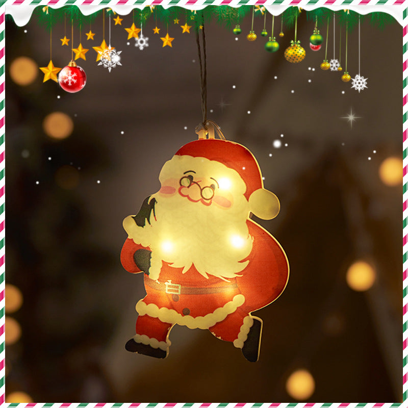 Festive Hanging Christmas Lights with Decorative Characters