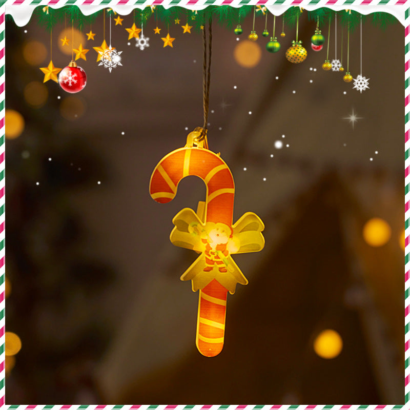 Festive Hanging Christmas Lights with Decorative Characters