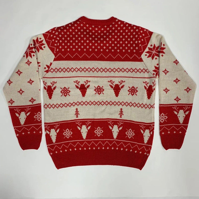 Men's Cartoon Jacquard Christmas Sweater in Various Colors