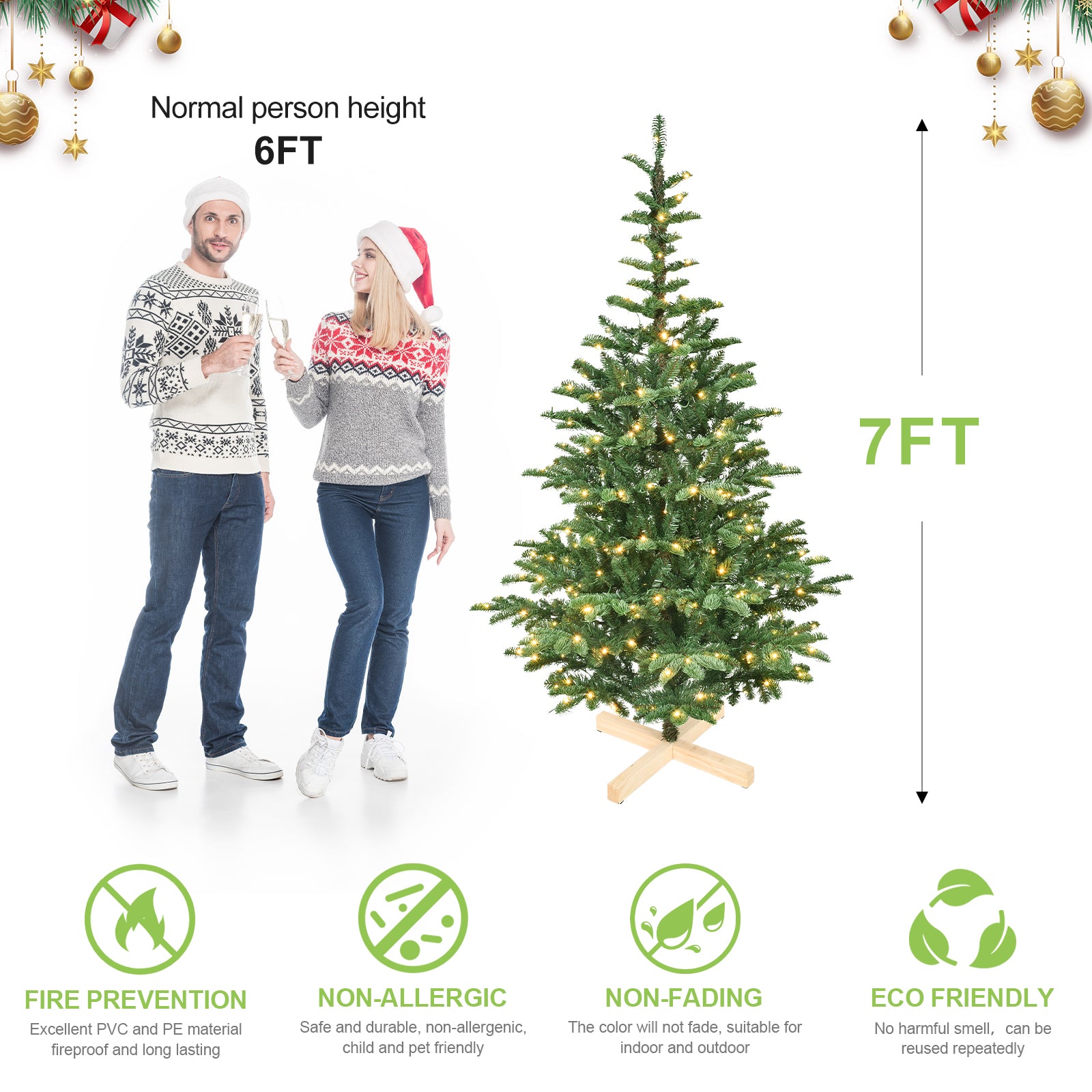 PE/PVC Christmas Tree in 5 to 8 ft - Holiday Decorations