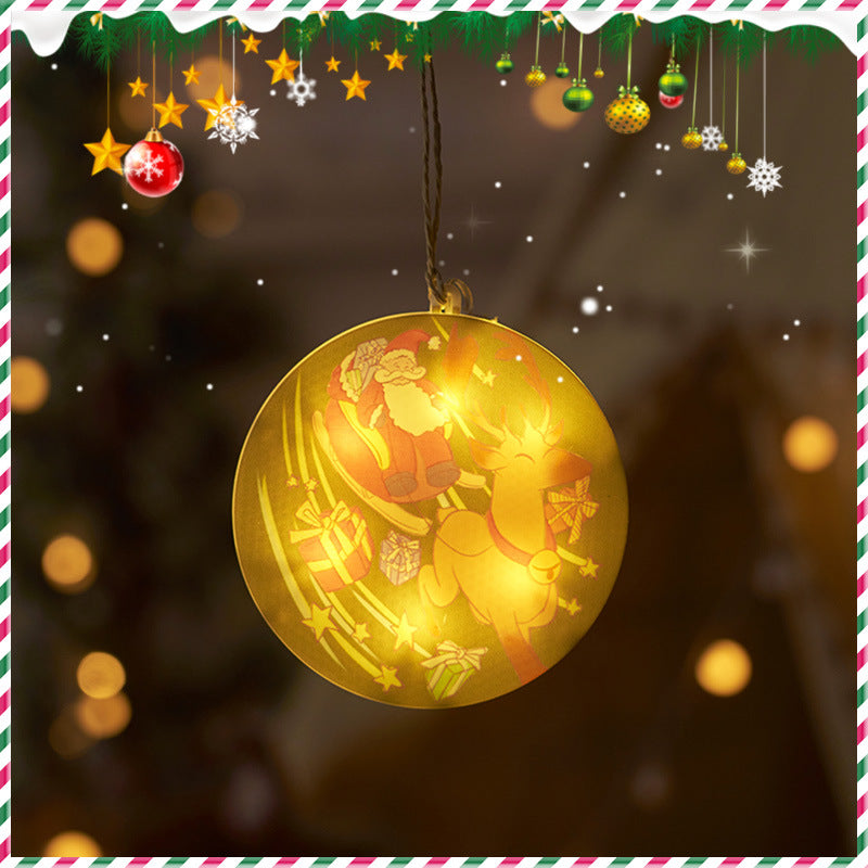 Festive Hanging Christmas Lights with Decorative Characters