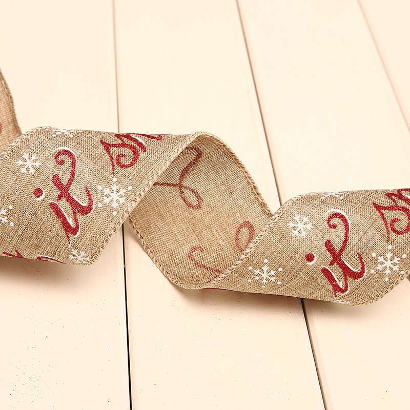 Festive Polka Dot Linen Christmas Ribbon - 2m Variety Set