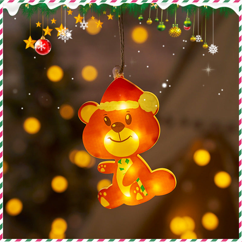 Festive Hanging Christmas Lights with Decorative Characters