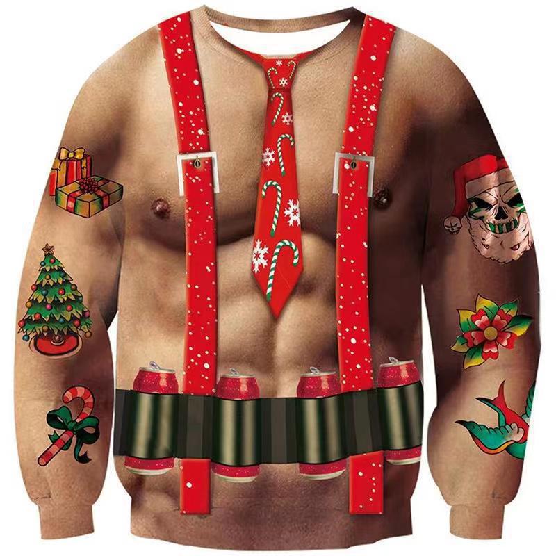 Men's 3D Christmas Sweater - Multiple Sizes & Soft Holiday Pullover