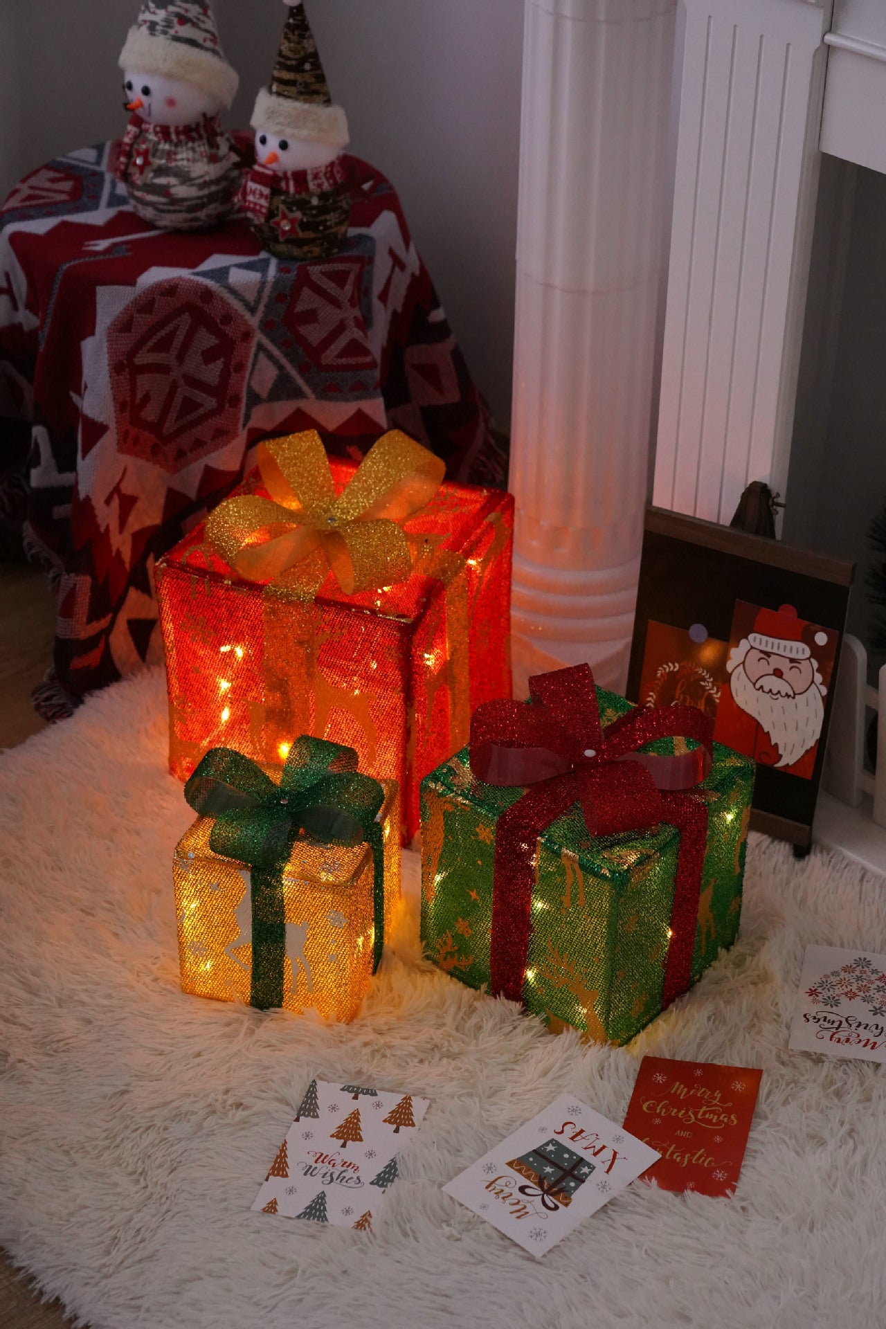 Battery-Powered LED Christmas Gift Box Decoration Lights Set