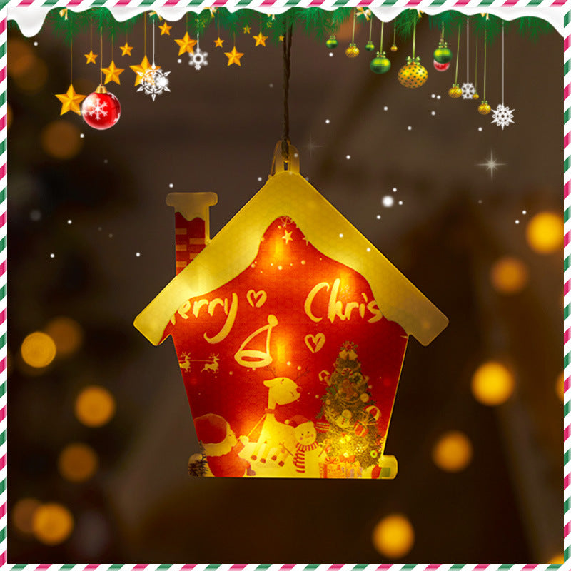Festive Hanging Christmas Lights with Decorative Characters