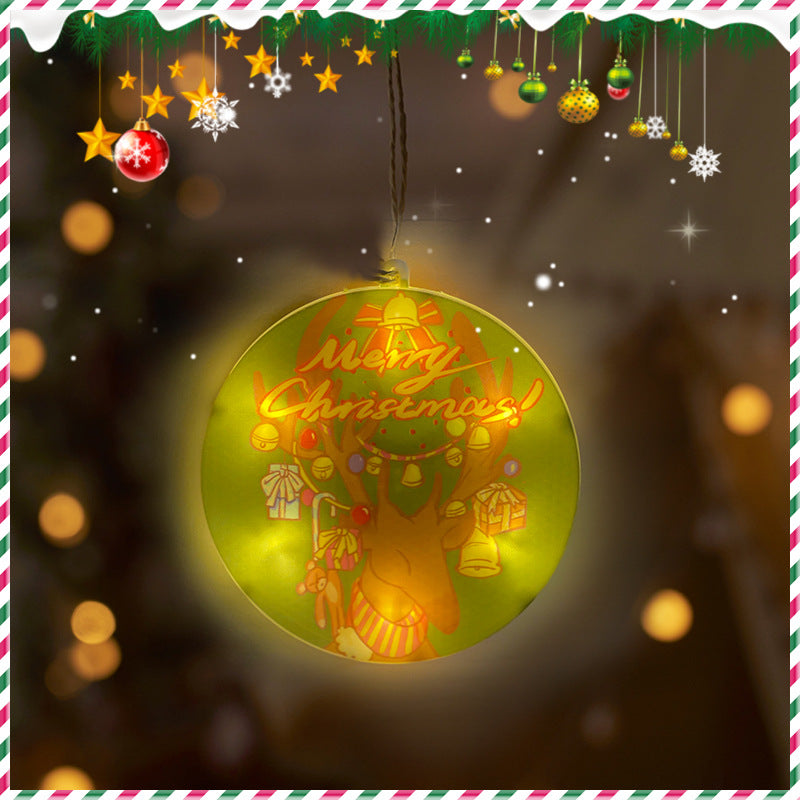 Festive Hanging Christmas Lights with Decorative Characters