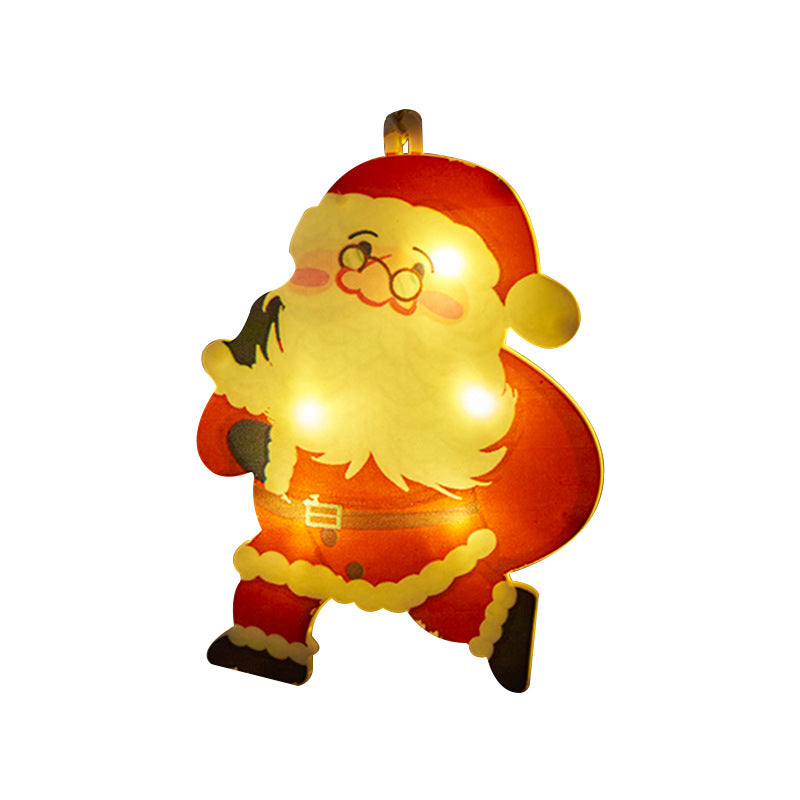 Festive Hanging Christmas Lights with Decorative Characters