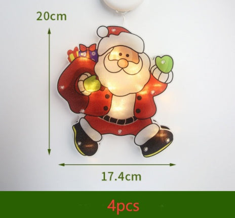 LED Suction Cup Christmas Window Lights - Festive Decor