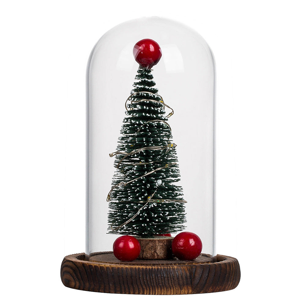 Creative LED Christmas Tree Glass Cover Home Decor Lights