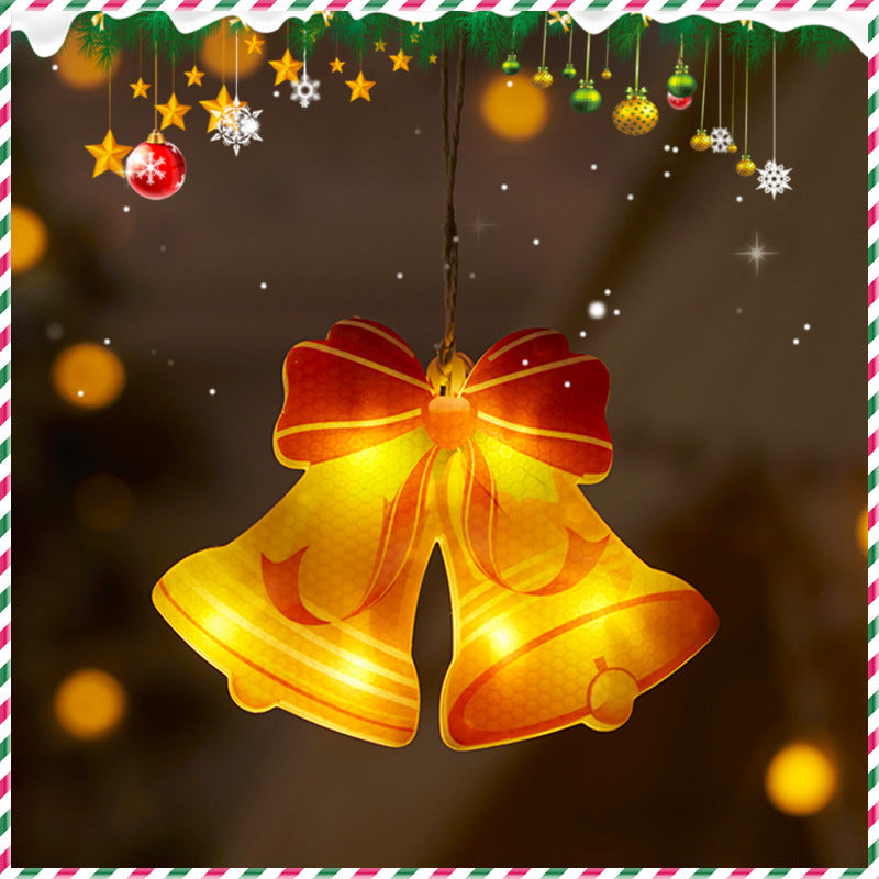 Festive Hanging Christmas Lights with Decorative Characters
