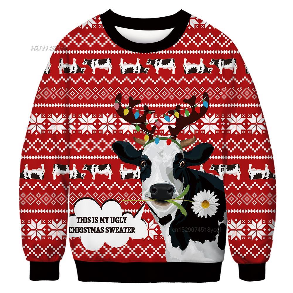 Youth Casual Ugly Christmas Sweater Santa Elf Design