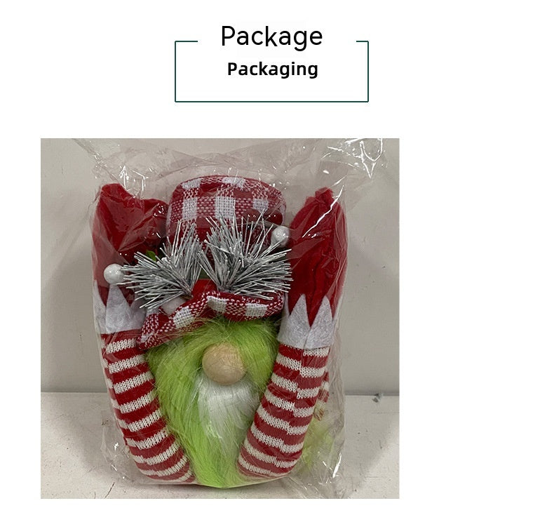 Festive Long Legged Christmas Doll with Green Beard Decor