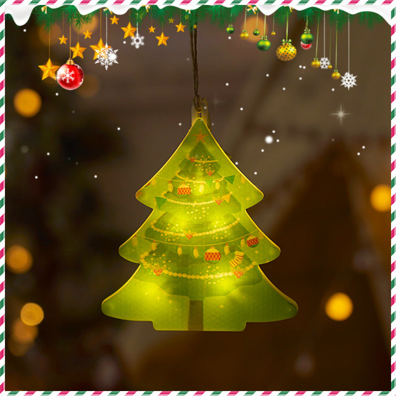 Festive Hanging Christmas Lights with Decorative Characters