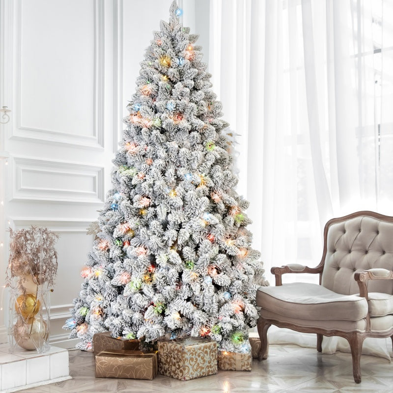 PVC Christmas Tree with Lights, Pine Cones, 4ft to 7ft