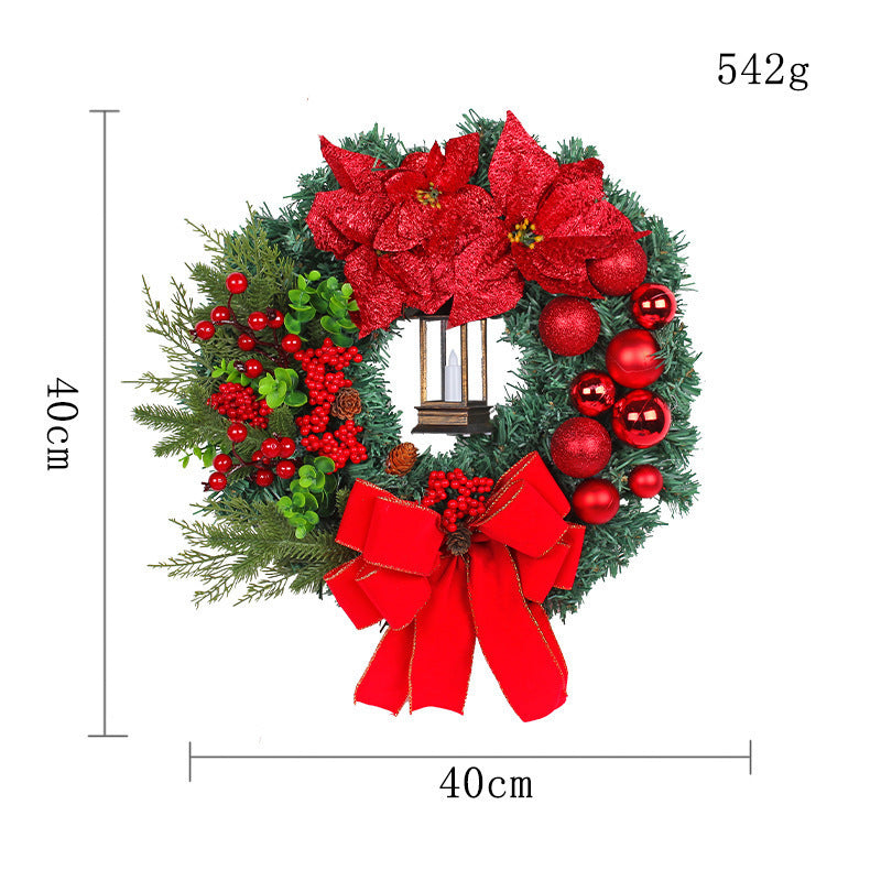 Festive Christmas Light Wreath for Door and Window Decor
