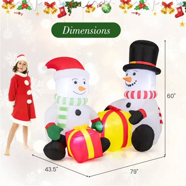 5ft Snowman Christmas Inflatable with LED Lights & Gifts