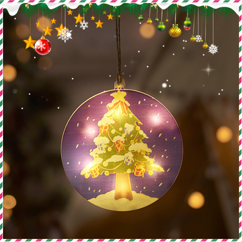 Festive Hanging Christmas Lights with Decorative Characters