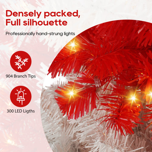 6ft LED-Lit Candy Cane Christmas Tree with 900 Branches