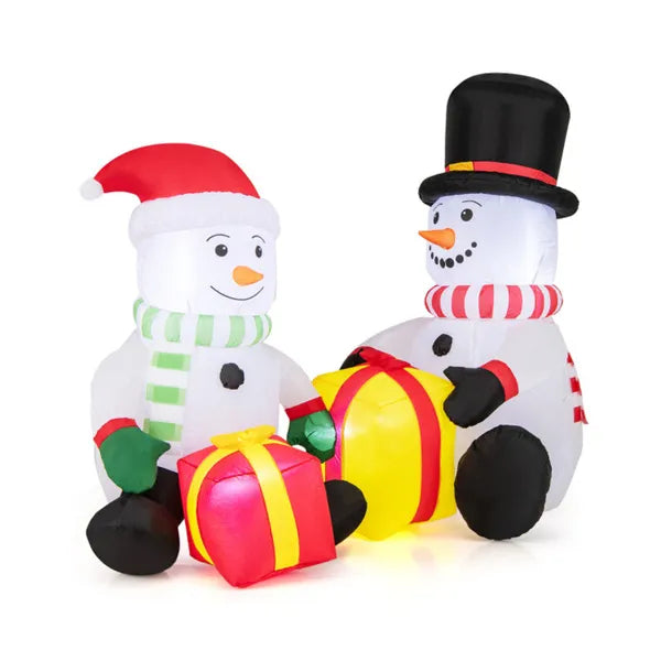 5ft Snowman Christmas Inflatable with LED Lights & Gifts
