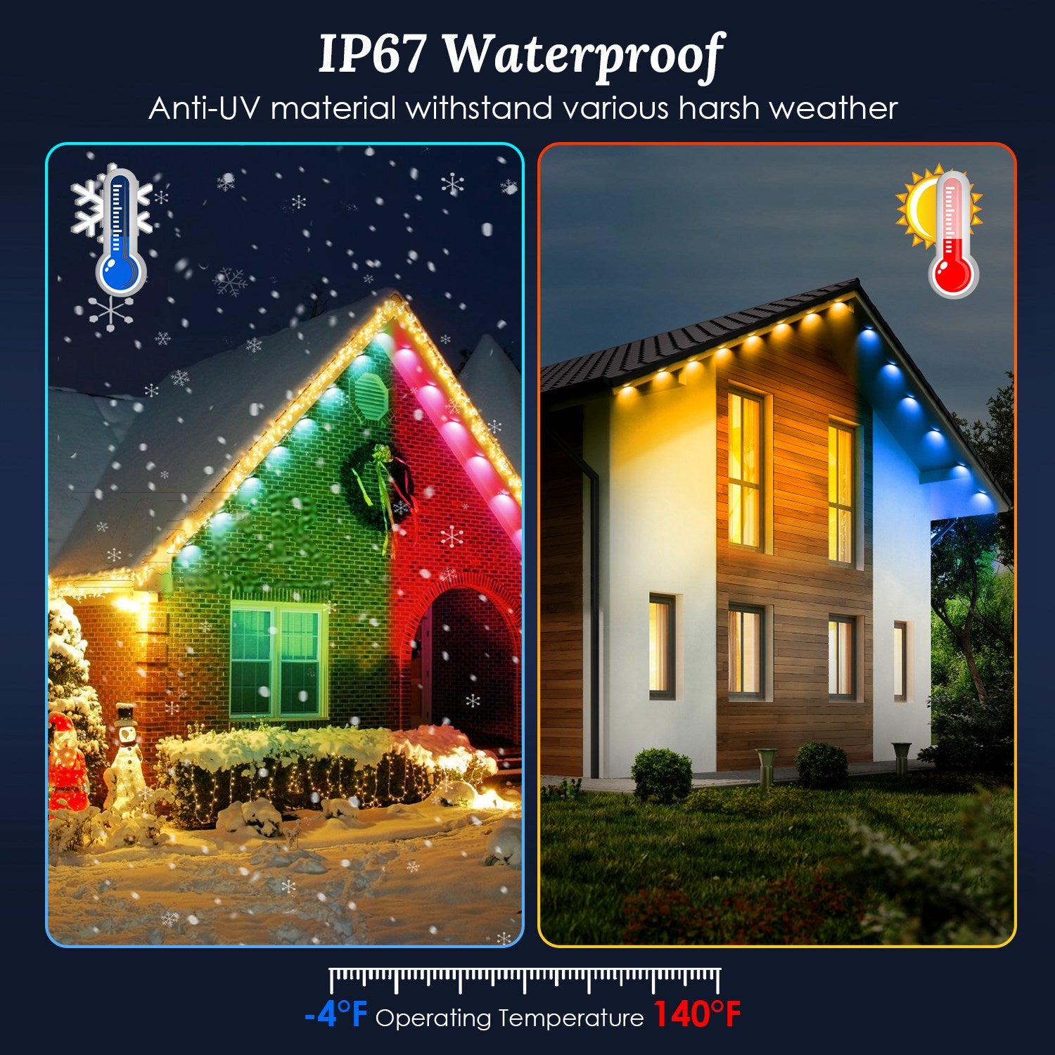 101FT Smart Outdoor RGB Lights - Waterproof & Alexa Compatible