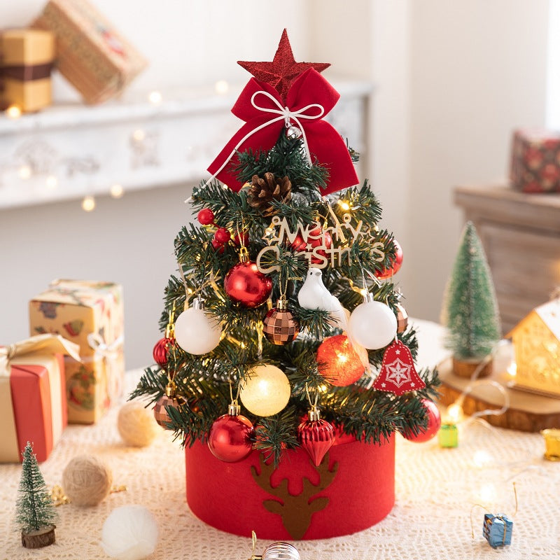 Desktop PVC Christmas Tree - Red & White, 45cm/60cm Height