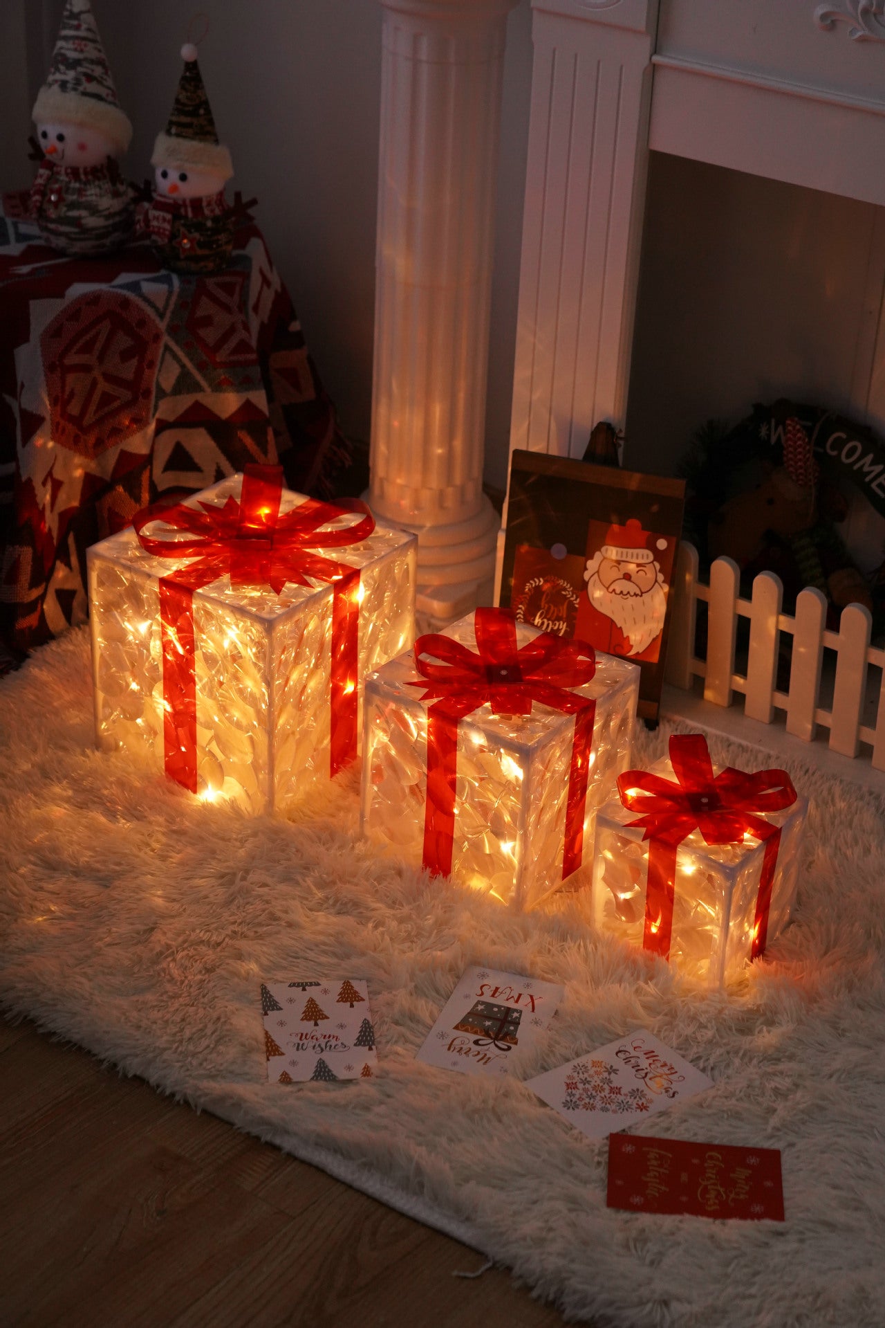 Battery-Powered LED Christmas Gift Box Decoration Lights Set