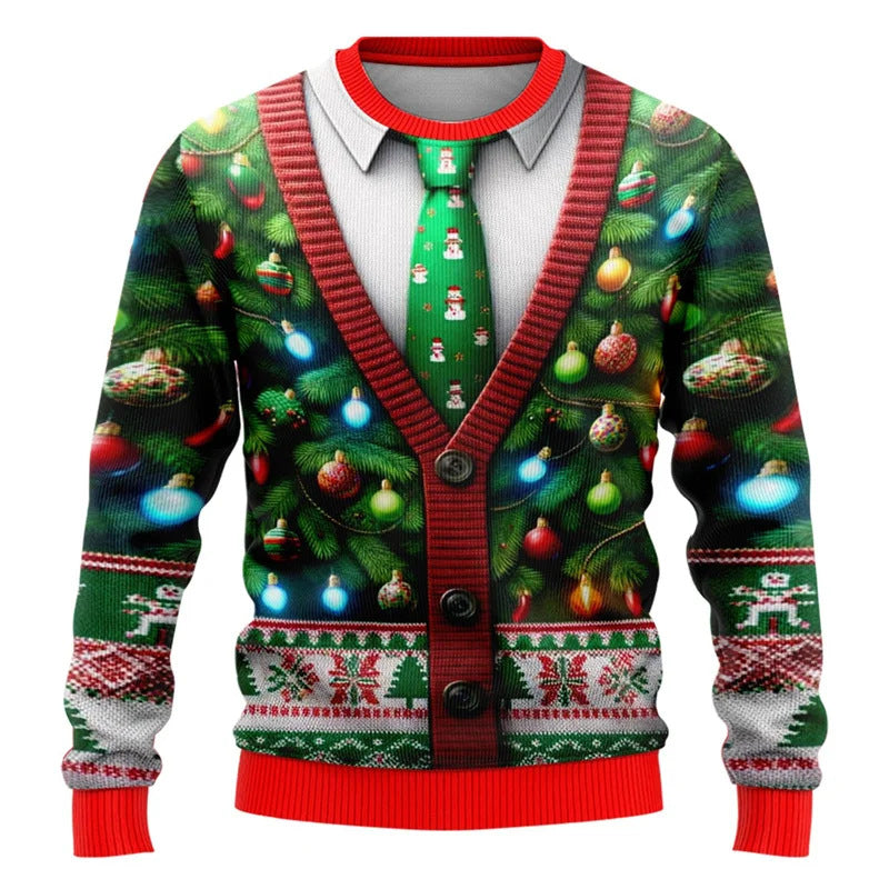Fashion Hipster 3D Ugly Christmas Sweater Pullover