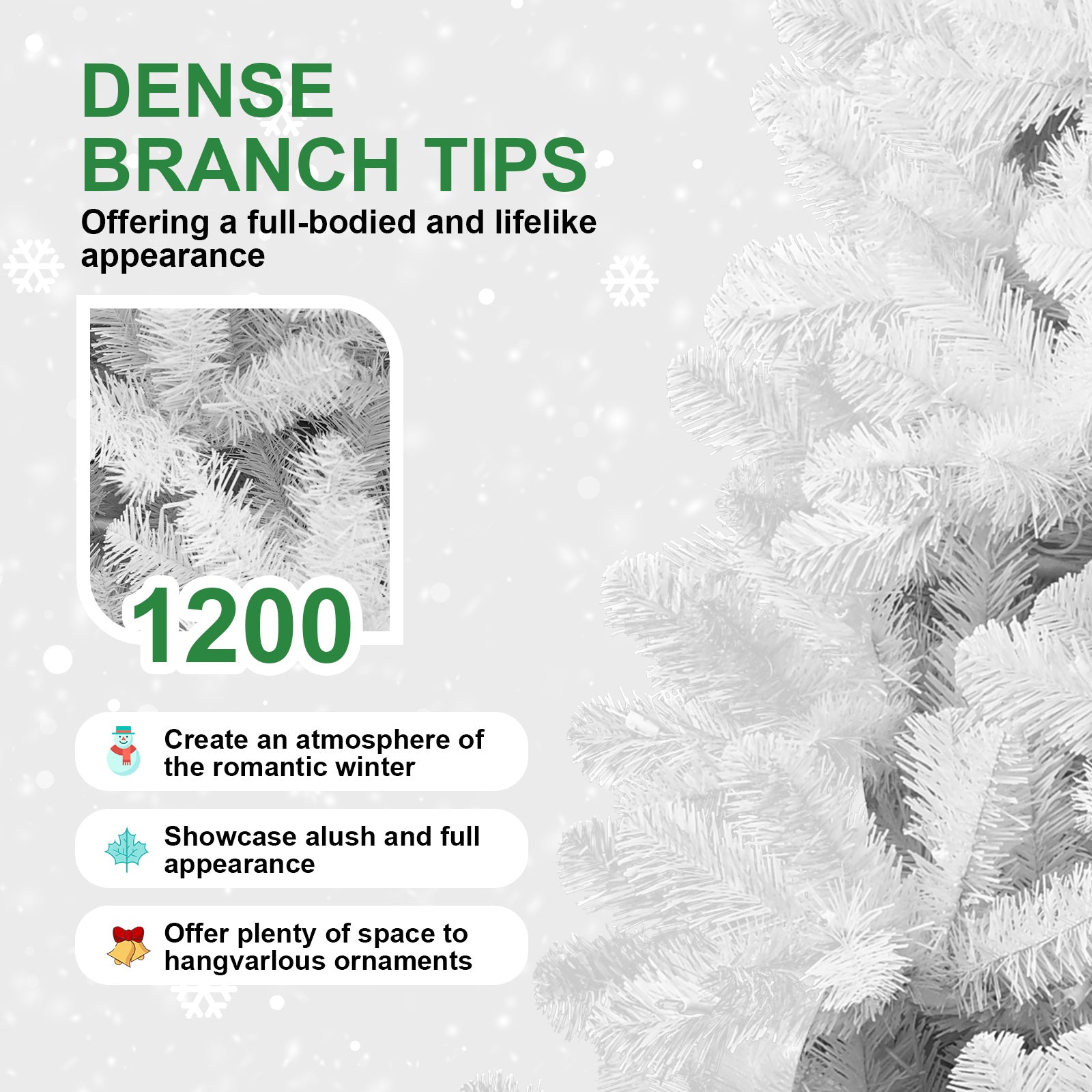 5ft White Artificial Christmas Tree with Hinged Memory Wire