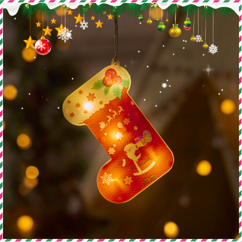 Festive Hanging Christmas Lights with Decorative Characters