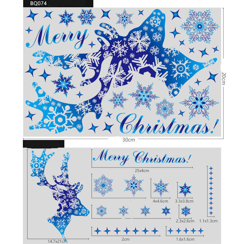 Christmas Elk & Snowflake Window & Wall Sticker Decoration