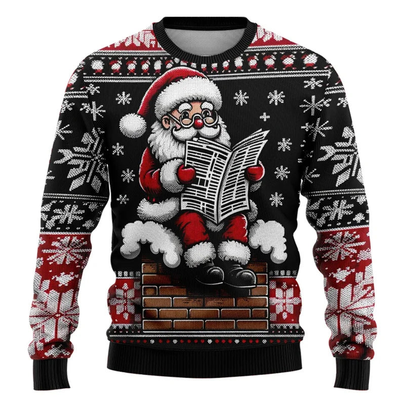 Fashion Hipster 3D Ugly Christmas Sweater Pullover