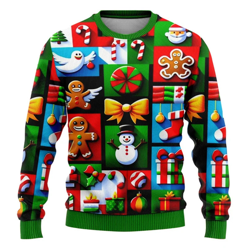 Fashion Hipster 3D Ugly Christmas Sweater Pullover