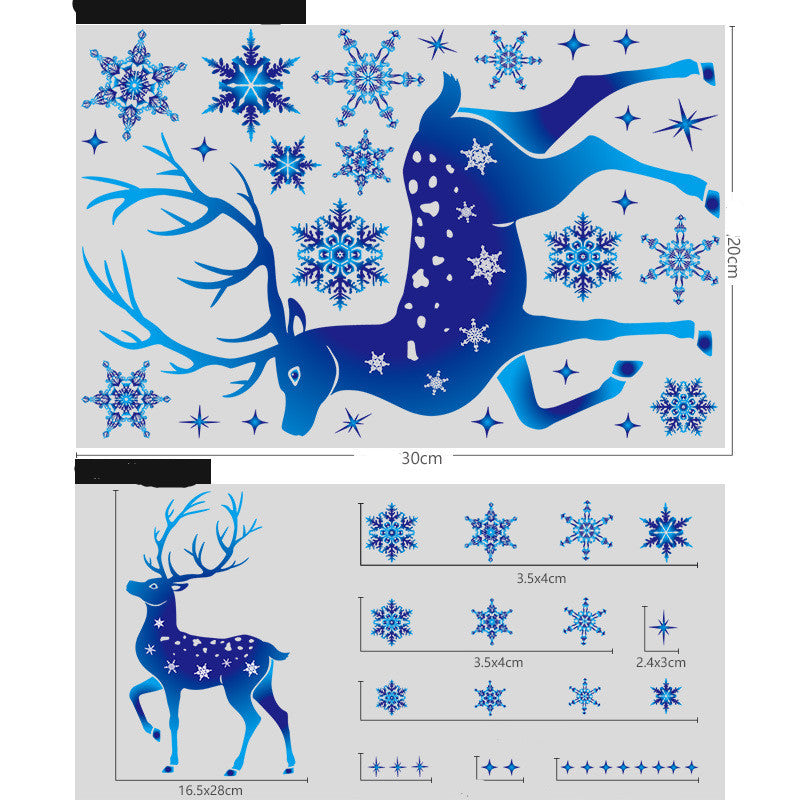 Christmas Elk & Snowflake Window & Wall Sticker Decoration