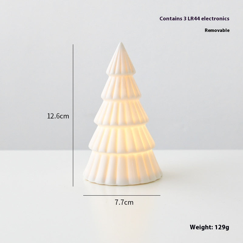 Luminous Ceramic Christmas Decor: Trees, Snowman, and Houses