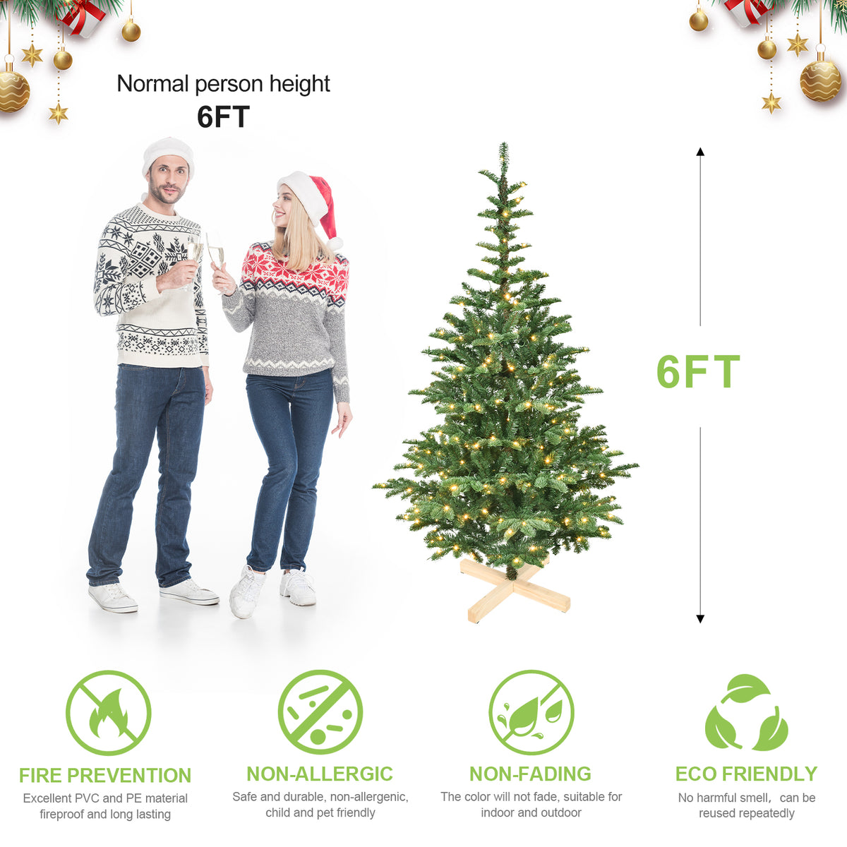 PE/PVC Christmas Tree in 5 to 8 ft - Holiday Decorations