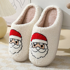 Cozy Cartoon Santa & Animal Winter Slippers for Couples