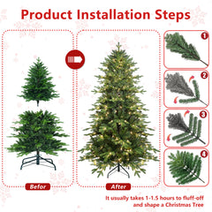 "Versatile PVC/PE Christmas Tree with Built-in UL Lights"
